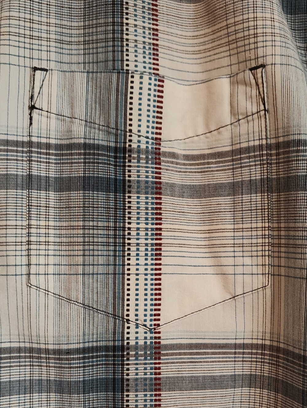 prAna Mens Tamrack Organic Cotton Blend Shirt Blue Plaid Contrast Stitch India L - Picture 6 of 14